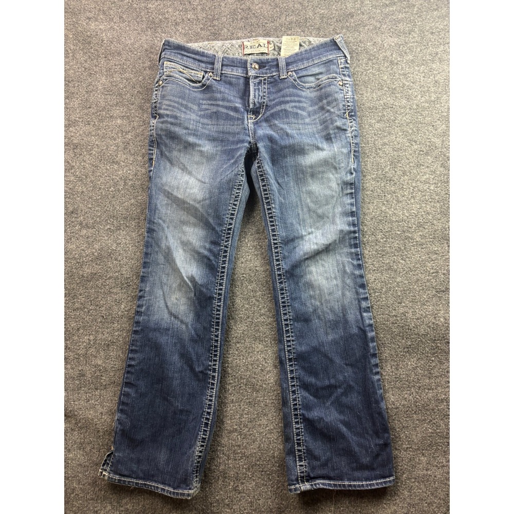 Ariat REAL Denim Jeans Womens 31S Blue Bootcut Mid Rise Stretch 10014022